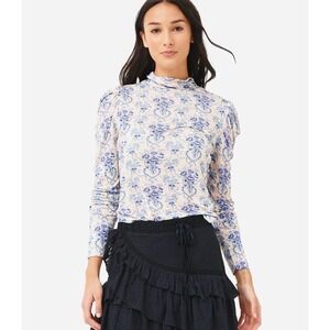LoveShackFancy Vienna Turtleneck Puff Sleeve Size Large